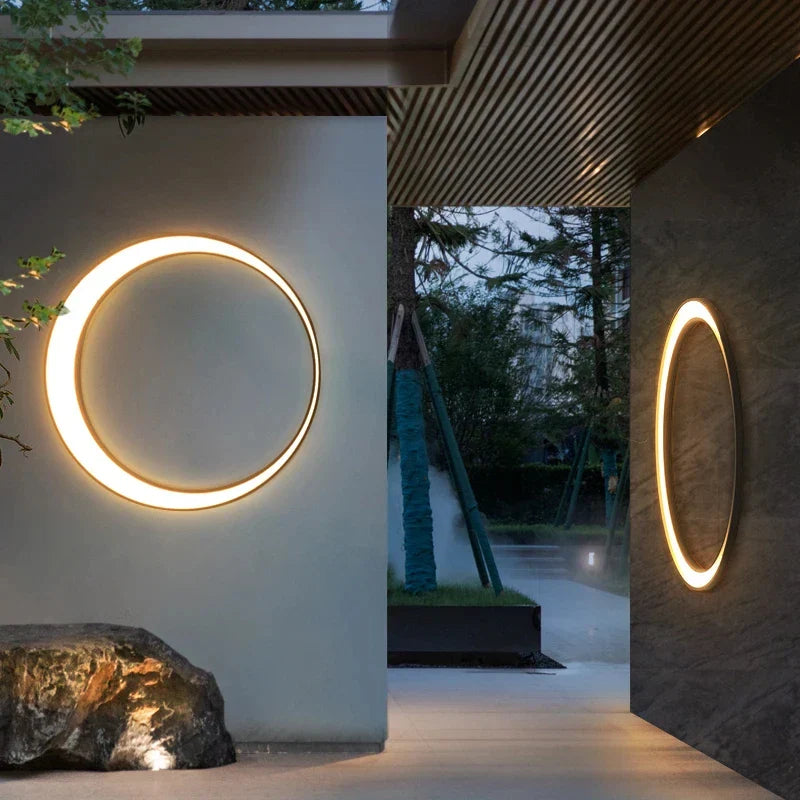 Afralia™ LED Outdoor Moon Wall Lamp Waterproof Modern Minimalist Sconce for Courtyard Balcony