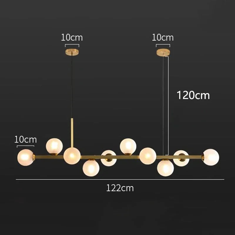 Nordic Glass Ball LED Pendant Lights by Afralia™ - Stylish Chandelier for Home Decor