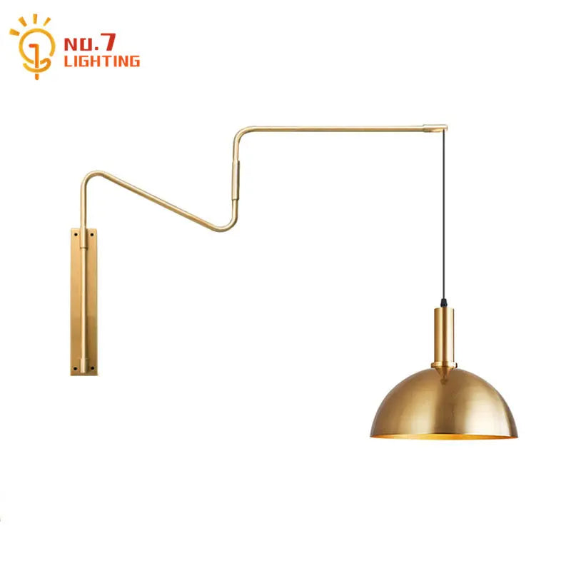 Afralia™ Copper Adjustable Wall Lamp LED E27 for Living Room