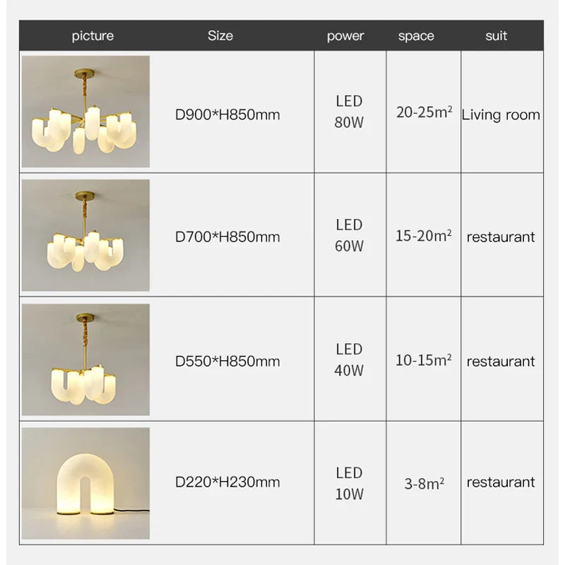 Afralia™ U-shaped LED Chandelier Pendant Light for Chic Home Decor Lighting