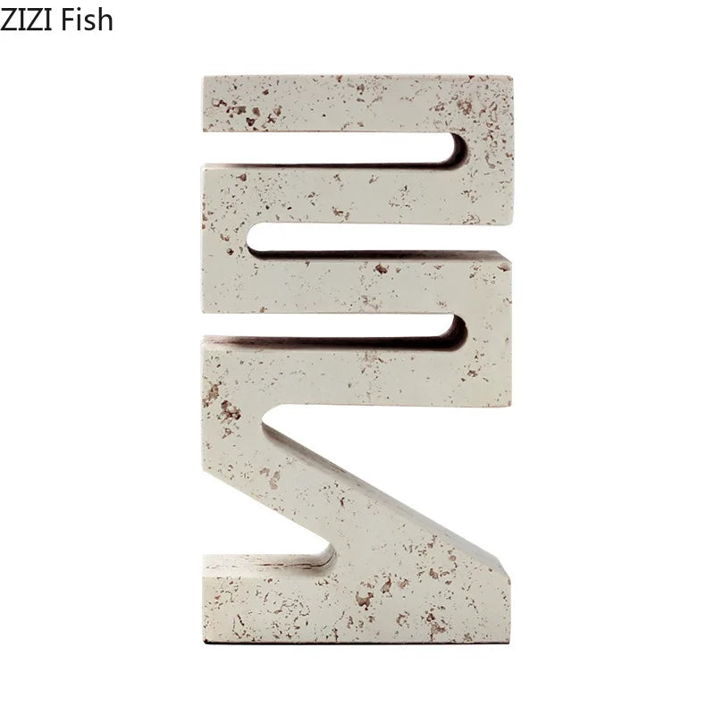 Afralia™ Modern Geometric Resin Sculpture Desk Decoration for Aesthetic Room Decor