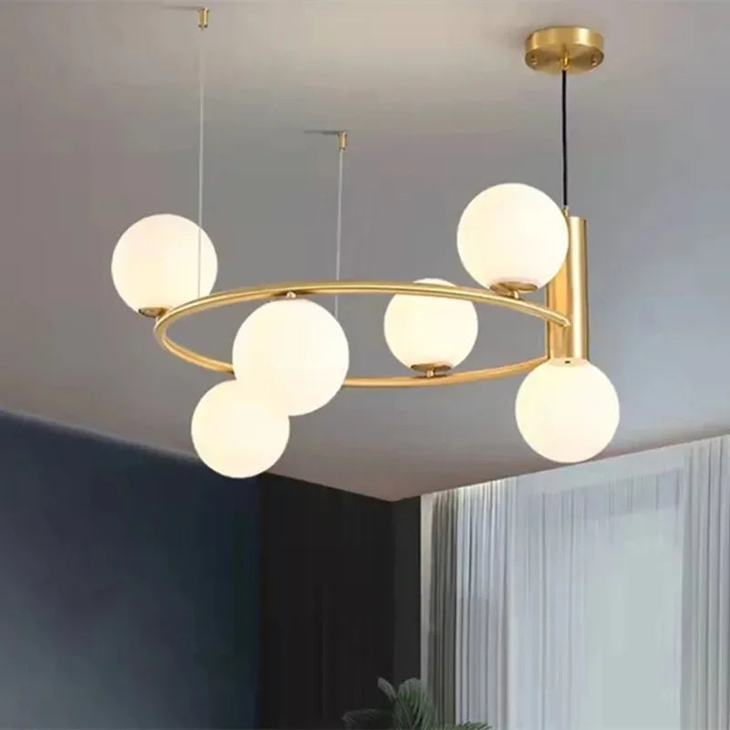 Afralia™ Glass Chandelier G9 Hanging Light for Living Room Bedroom Decor