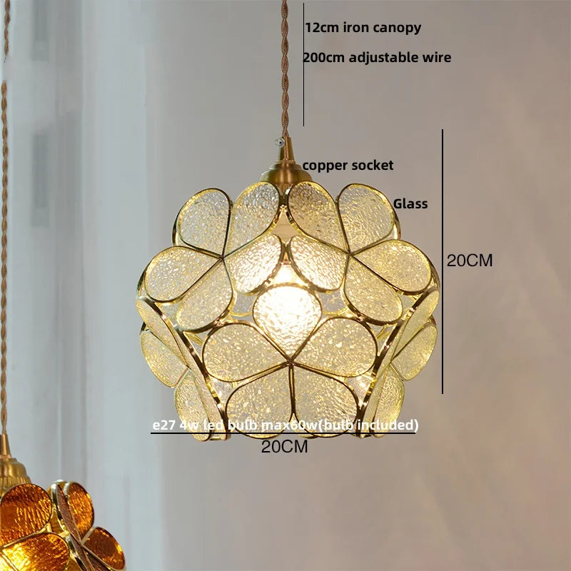 Afralia™ Glass Copper LED Pendant Lamp | Nordic Modern Luxury Hanging Light