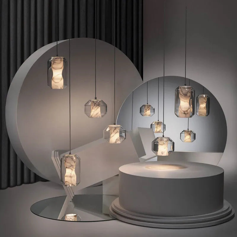 Afralia™ Marble Ball Pendant: Modern, Dimmable LED for Dining Table & Kitchen Island