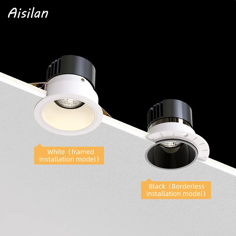 Afralia™ 12W Anti-glare Recessed Downlight Spotlights Ra97 Indoor Lamp for Living Room