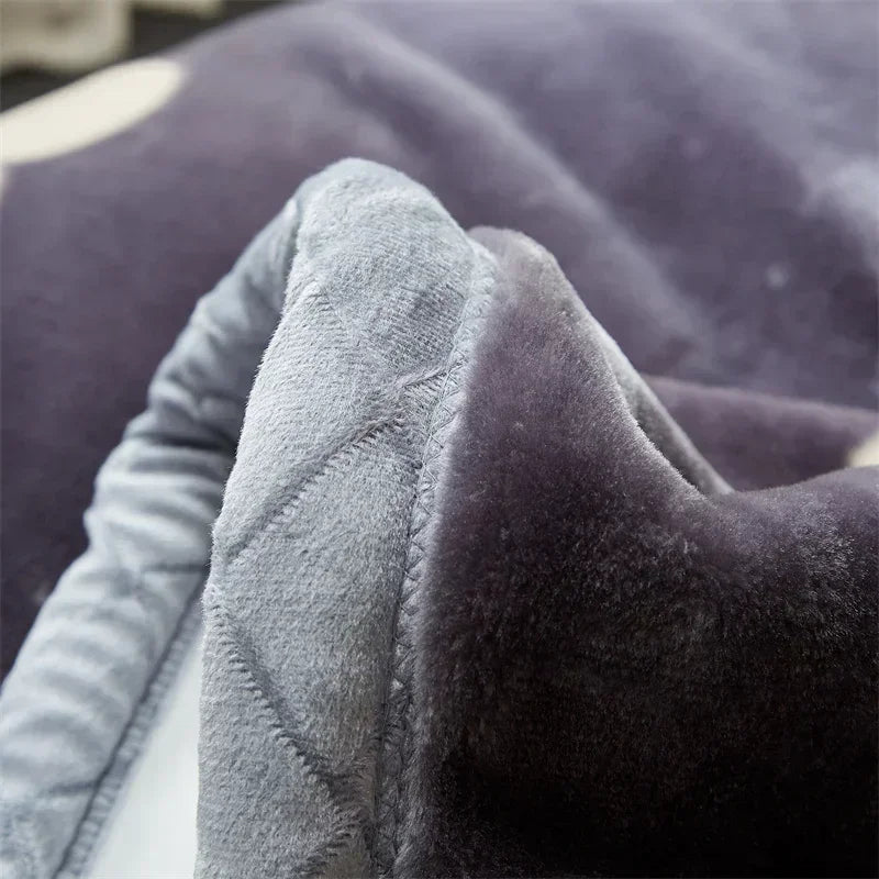 Afralia™ Cozy Flocked Raschel Blanket | Soft & Warm Double-Sided Winter Bedding