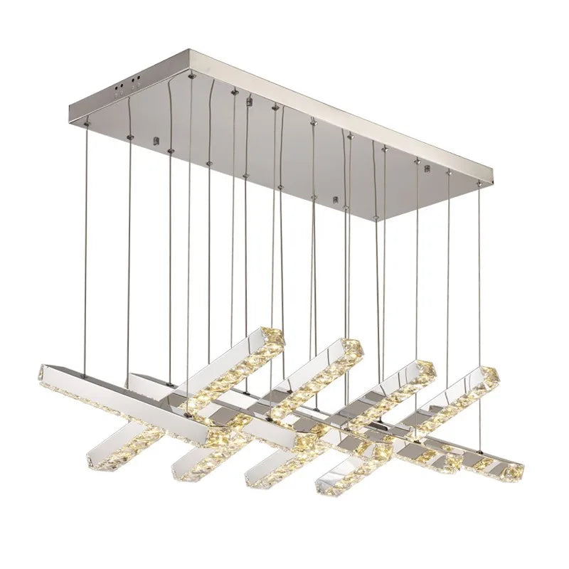 Afralia™ Luxury Crystal LED Pendant Light for Living Room Bar Chandelier