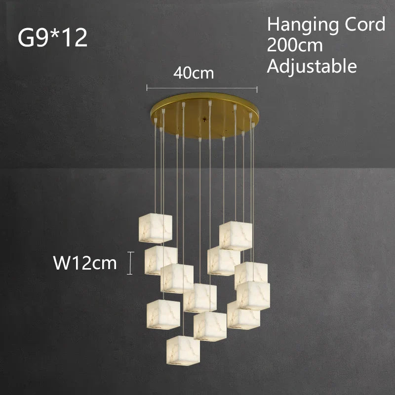 Afralia™ Golden Lucite Staircase Pendant Light, Elegant Living Room Ceiling Decor