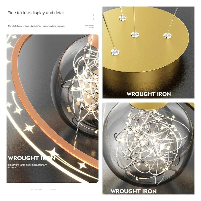 Afralia™ Golden Acrylic LED Chandelier for Luxury Interior Lighting