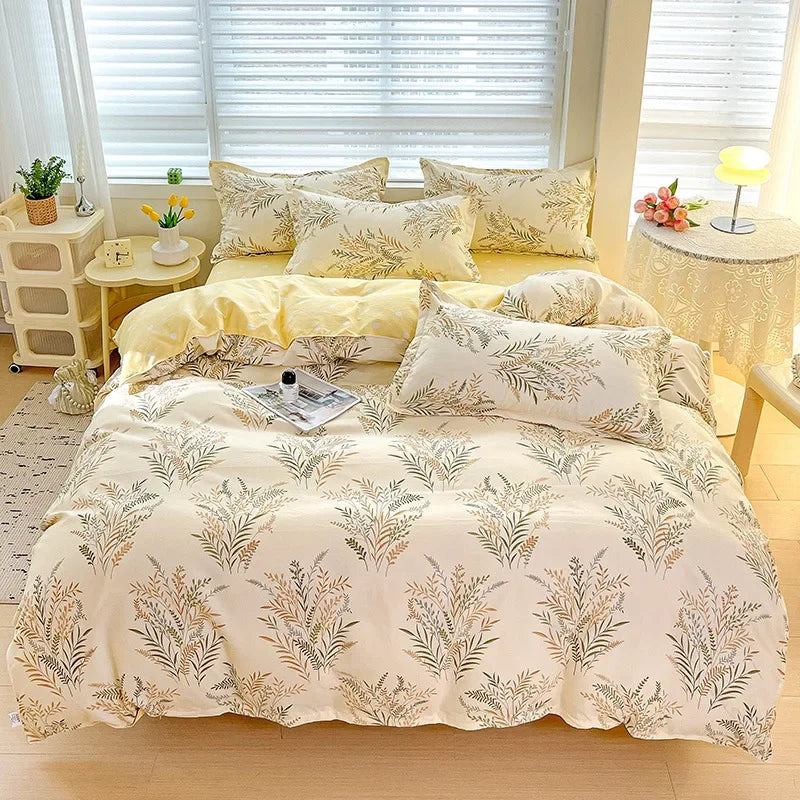 Afralia™ Cotton Printed Bedding Set: Cozy, Breathable, All Seasons Comforter Set