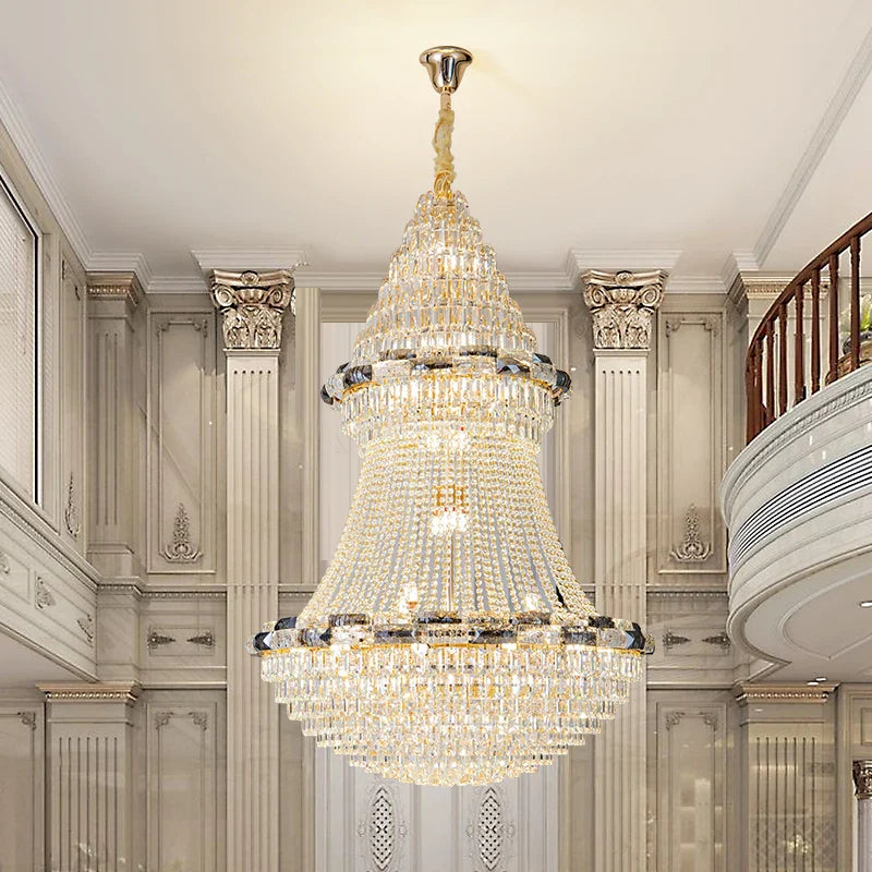Afralia™ Light Luxury Crystal Chandelier - Post-modern Bedroom Dining Room Living Room Elegant Design