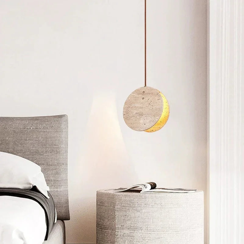 Afralia™ Stone Cream Chandelier: Elegant Pendant Lighting for Bedroom and Beside Tables