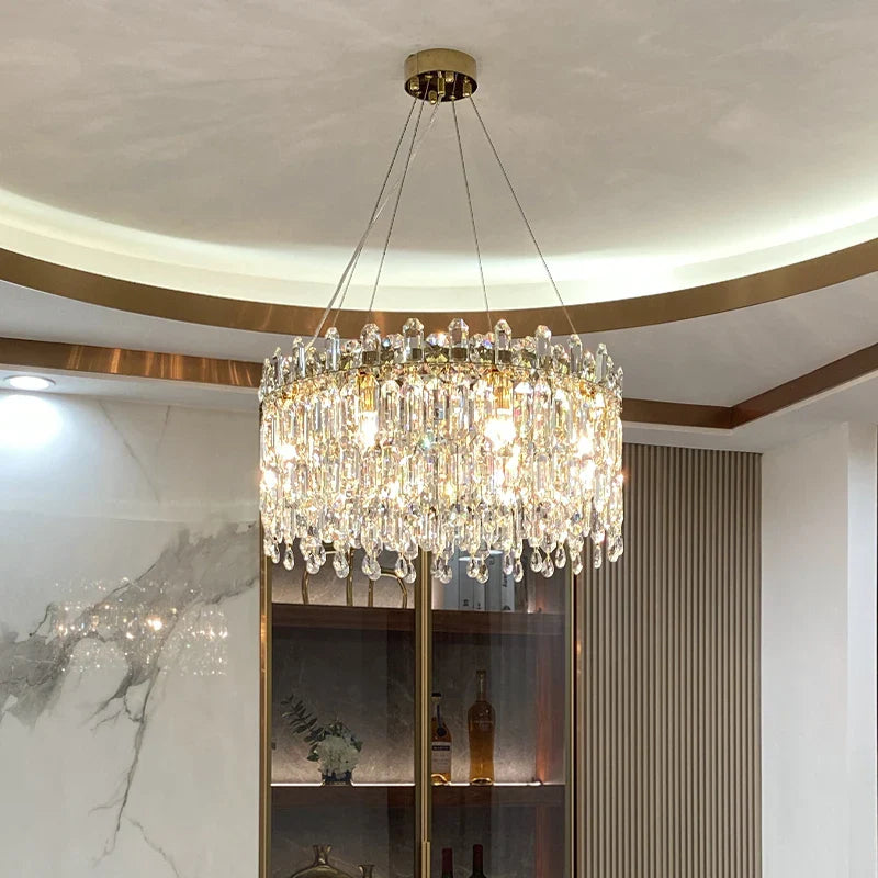 Afralia™ Crystal Pendant Chandelier: Luxury LED Decor for Living Room & Kitchen