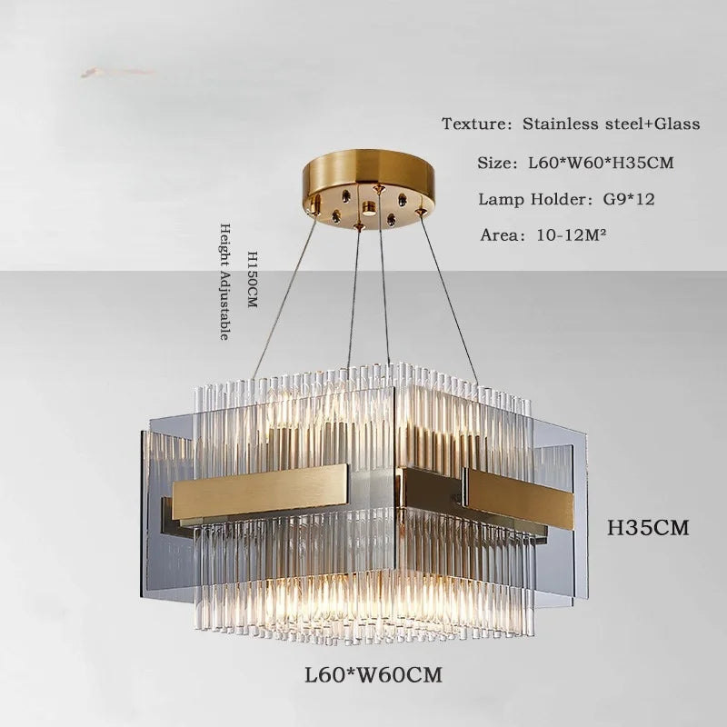 Afralia™ Glass Chandelier: Stylish Table Lamp for Dining and Living Room