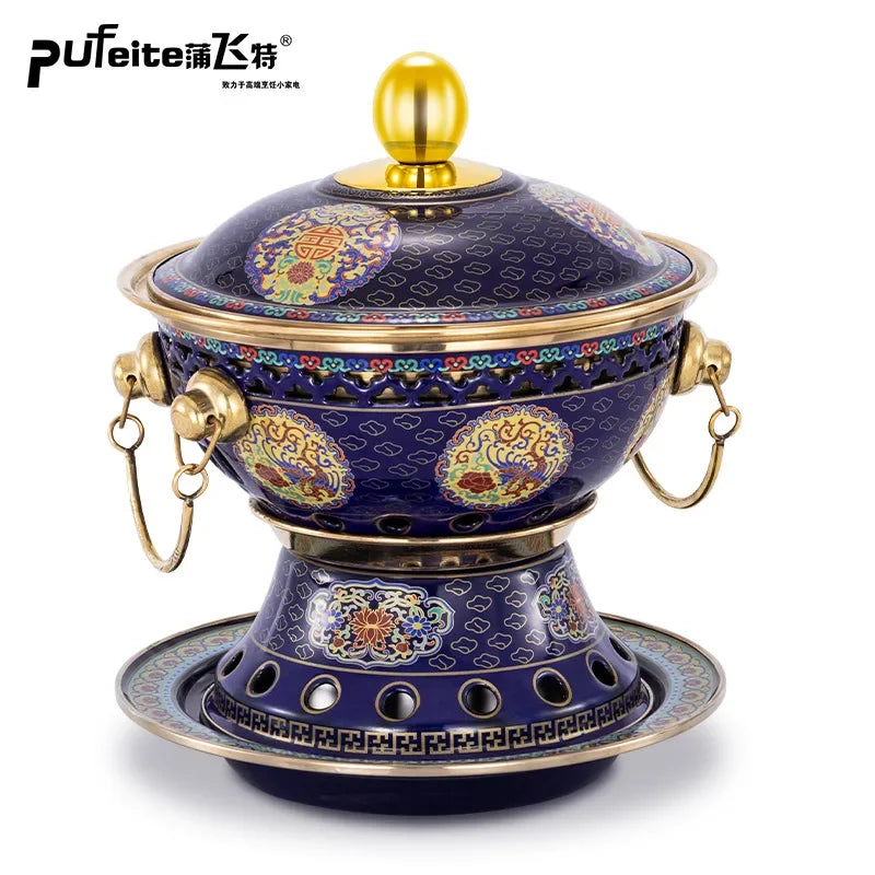 Afralia™ Small Copper Hot Pot: Fast Heat, Single Serving, Traditional Style