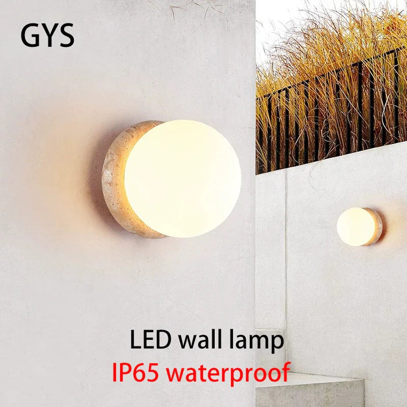 Afralia™ Stone Outdoor Wall Lamp LED IP65 Garden Light Fixture