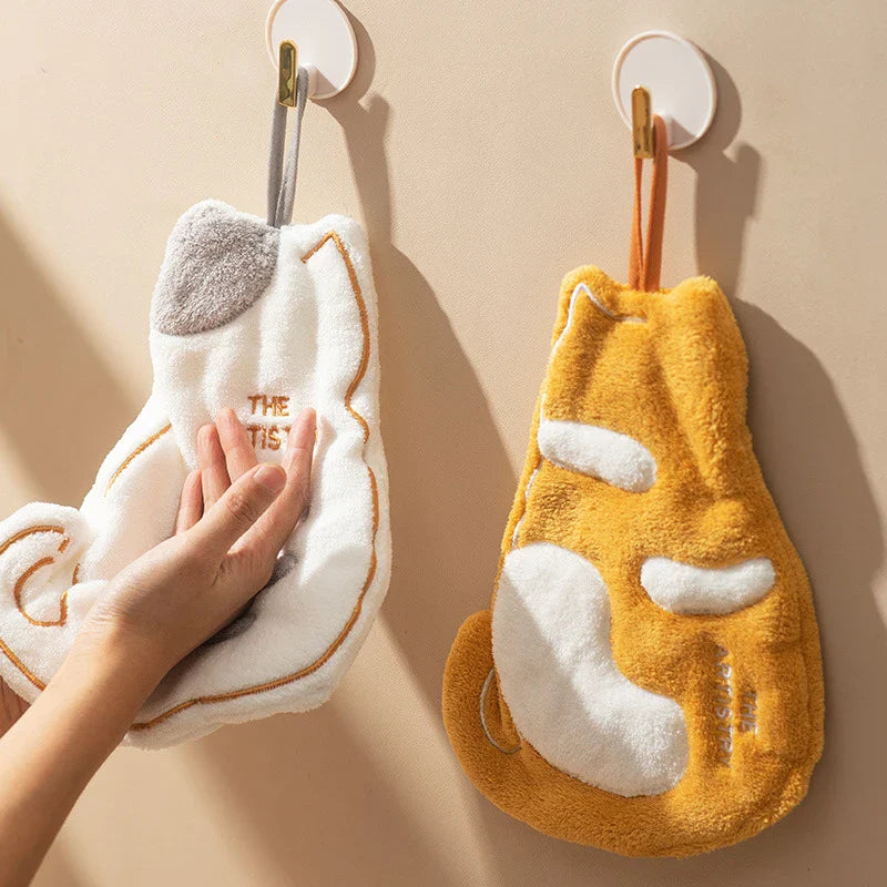 Afralia™ Tiger Cat Hand Towel: Soft, High Quality, Super Absorbent Dishcloth for Kitchen & Bathroom