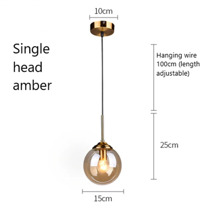 Afralia™ Glass Pendant Lights: Nordic LED Hanging Lamp for Kitchen, Dining Room, Bedroom.