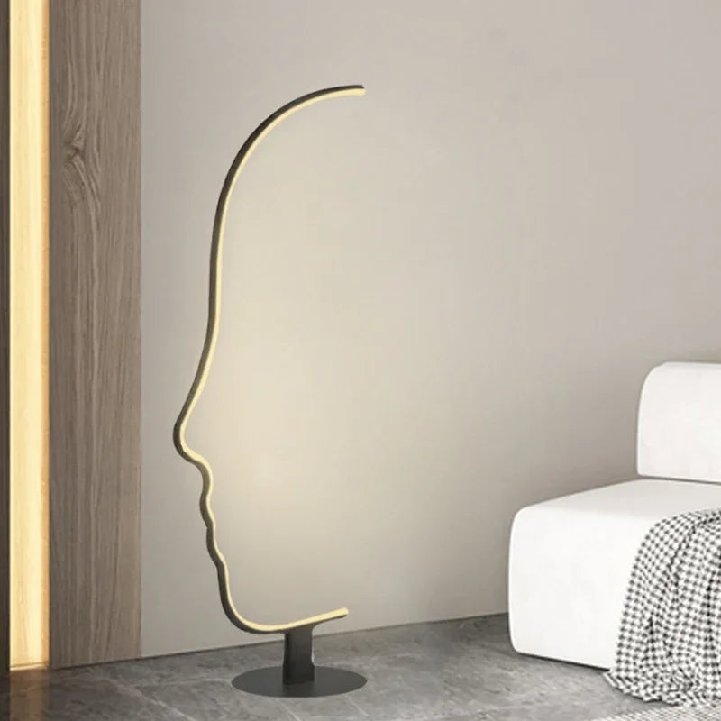 Afralia™ Minimalist Human Face Design LED Floor Lamp for Home Bedroom Living Room Lighting