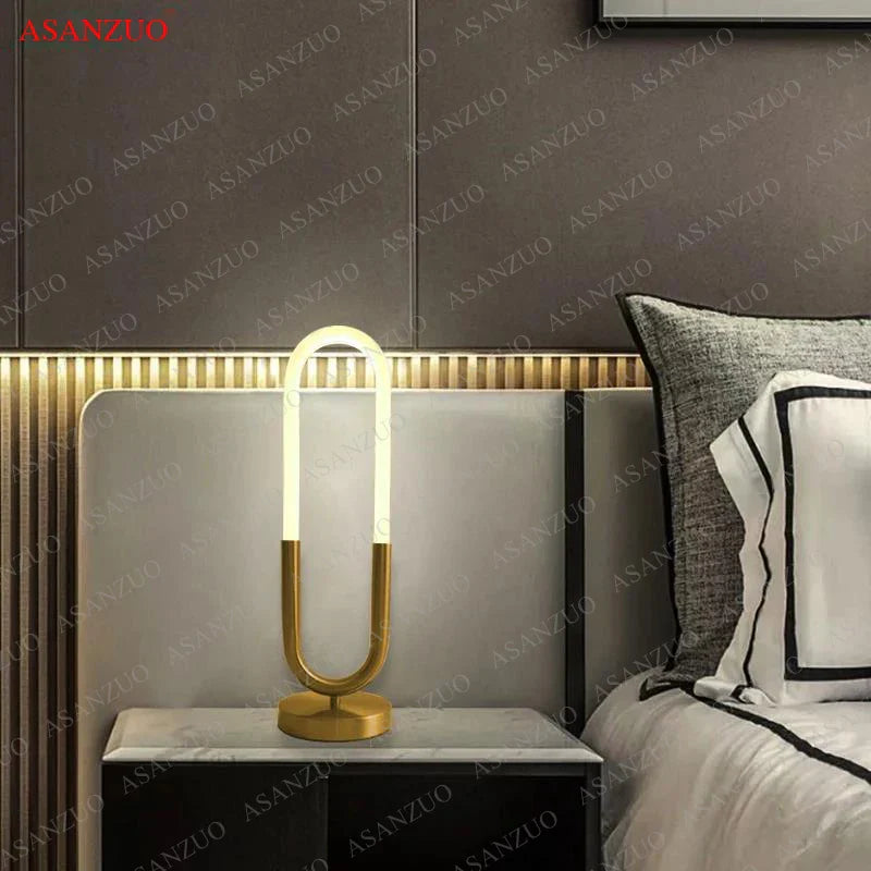 Afralia™ LED U Shape Table Lamp for Bedroom Study Art Decor