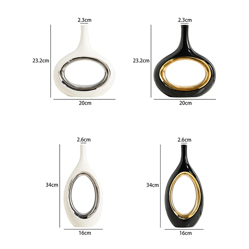 Afralia™ Golden Flower Vase for Home Decoration and Flower Arrangement