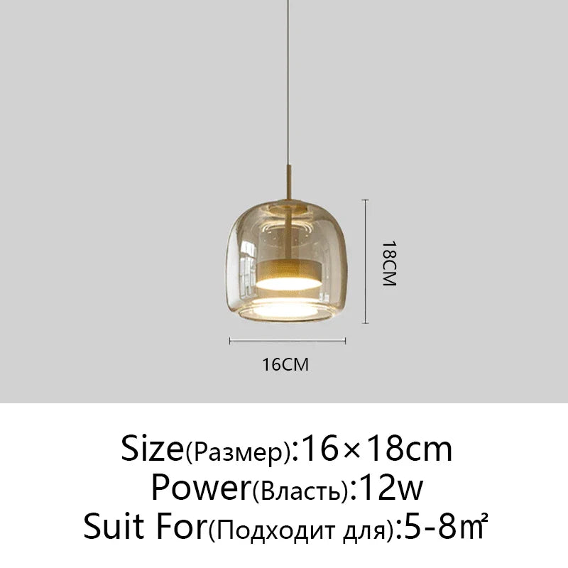 Afralia™ Glass Pendant Light: Nordic LED Hanging Lamp for Dining Room, Bedroom, Modern Decor