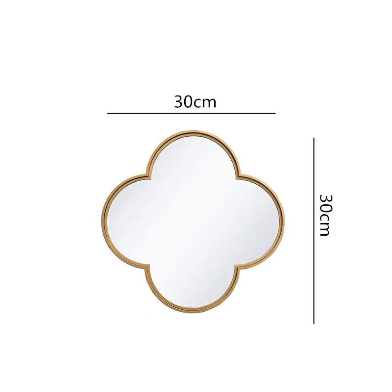 Afralia™ Golden Border Geometric Plum Flower Mirror Wall Decoration
