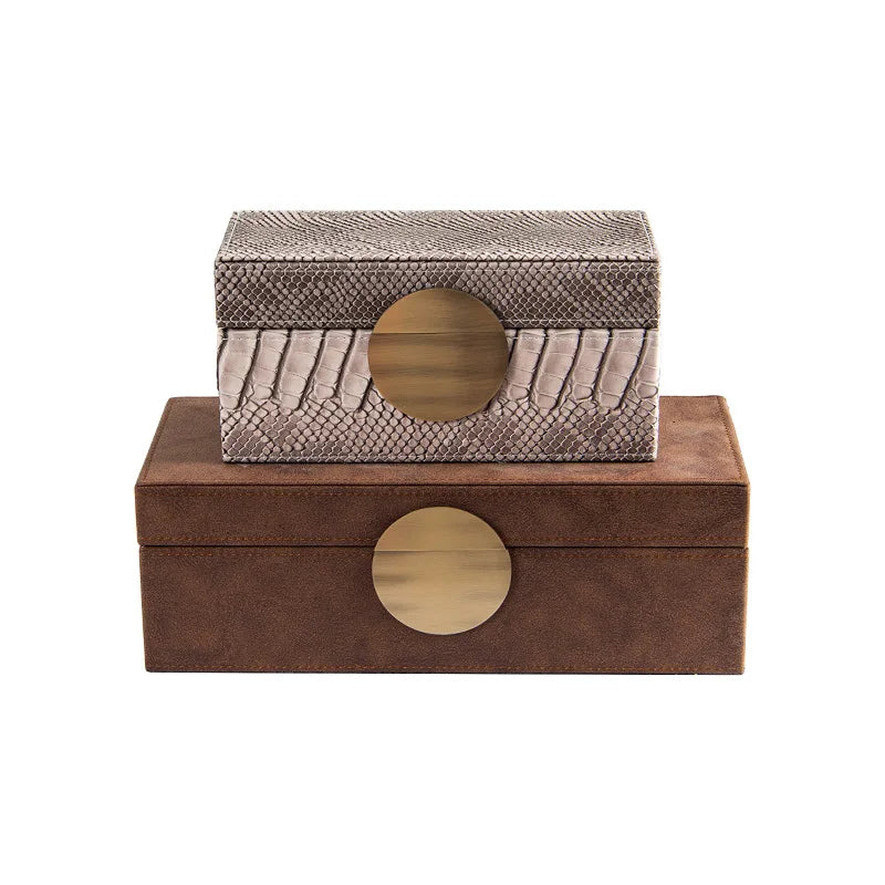 Afralia™ Snake Pattern Jewelry Box: Handmade Leather Storage with Metal Lock