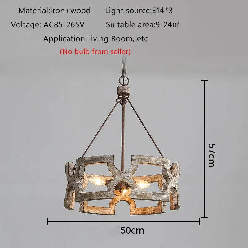 Afralia™ Rustic Wood Chandelier Pendant Light for Home, Restaurant, and Shop