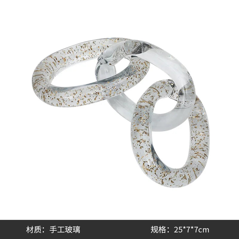 Afralia™ Colorful Geometric Ring Decor - Glass Handicrafts Home Accessories