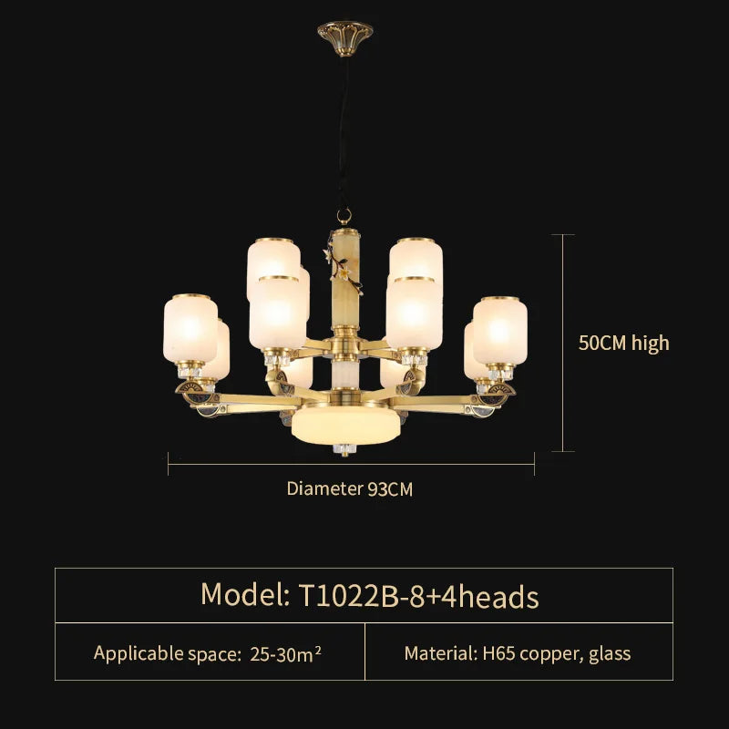 Afralia™ Luxe Jade Chandelier for Living Room, Villa, and Duplex Hall