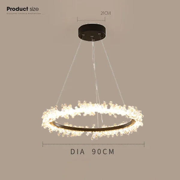 Afralia™ Gold Crystal Ring Chandelier for Living Room and Restaurant Décor