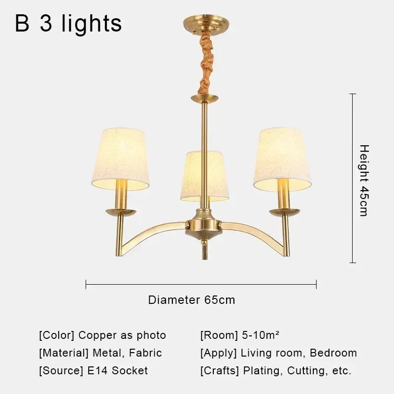 Afralia™ Retro Fabric Chandelier Ceiling Pendant Light for Living Room Kitchen Bedroom Dining