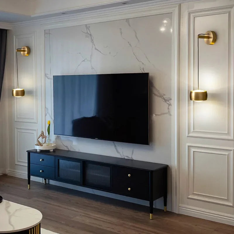 Afralia™ Copper Adjustable Wall Lamp for Bedroom LED Reading Light