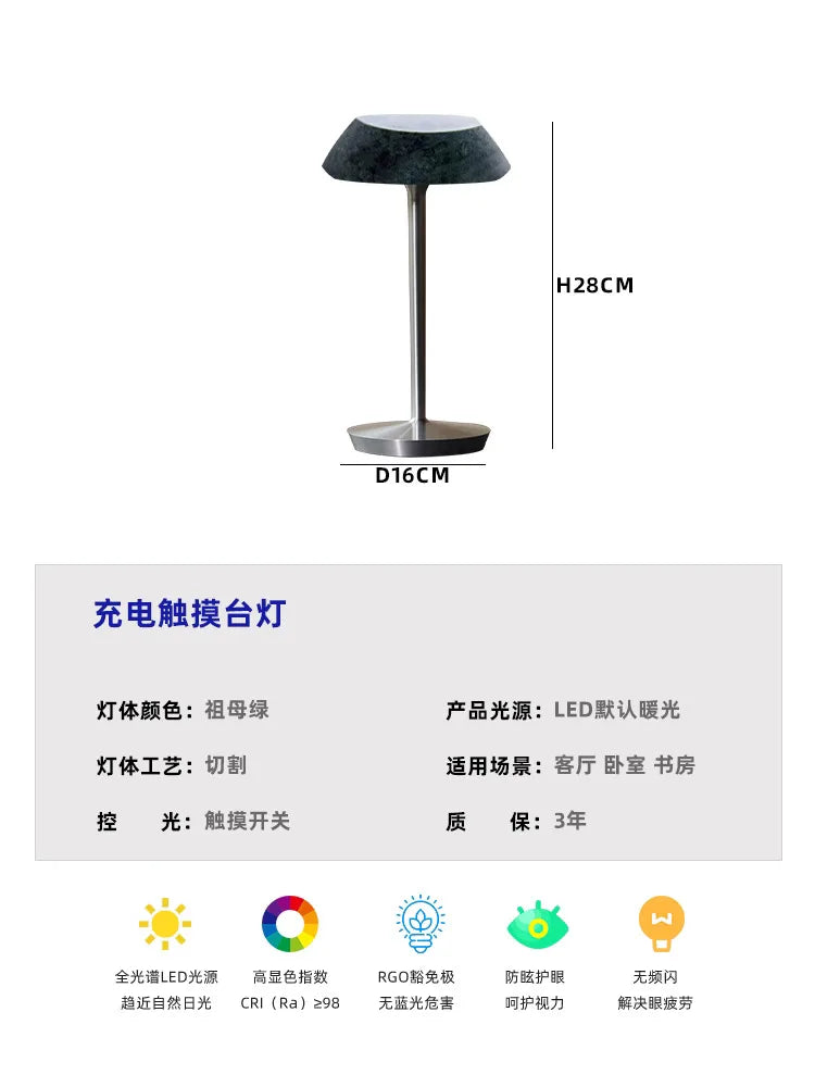 Afralia™ Nordic Marble USB Table Lamp with Touch Switch for Living Room & Bedroom