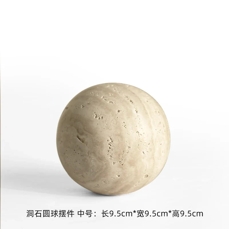 Afralia™ Marble Stone Ball Sculpture for Home Decoration