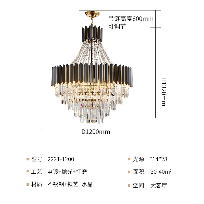 Afralia™ Crystal Chandelier for Duplex Living: Modern Elegance for Hotel, Villa, and Home.