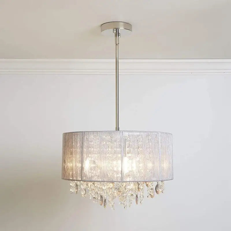 Afralia™ Crystal Fabric Pendant Lamp: Modern Minimalist Style for Bedroom, Study Room & Restaurant.