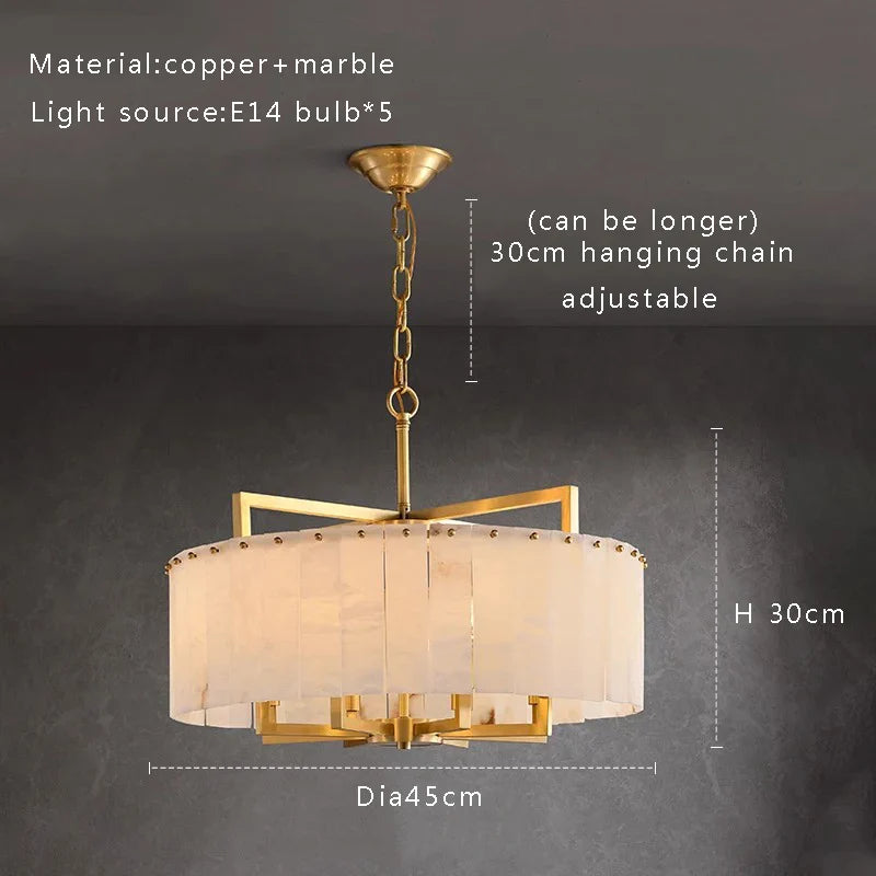 Afralia™ Marble Copper Ceiling Pendant Lights Modern LED Stone Hanging Lamps
