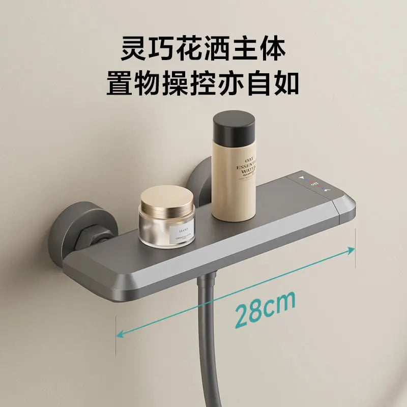 Afralia™ Water Outlet Piano Key Shower Faucet Set, Wall Mounted Hot Cold System