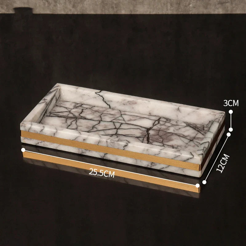 Afralia™ Lilac Marble Bathroom Set: Soap Dispenser, Toothbrush Holder, Soap Dish Tray.