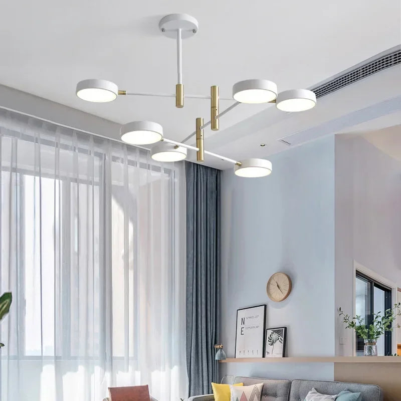 Afralia™ Modern LED Pendant Light: Circular Black Gold Chandelier for Stylish Interior Lighting