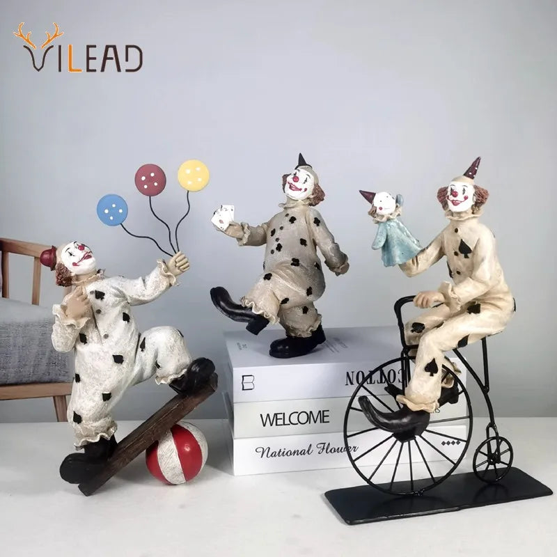 Afralia™ Circus Clown Joker Figurine: Cheerful Buffoon Doll for Home Office Decor