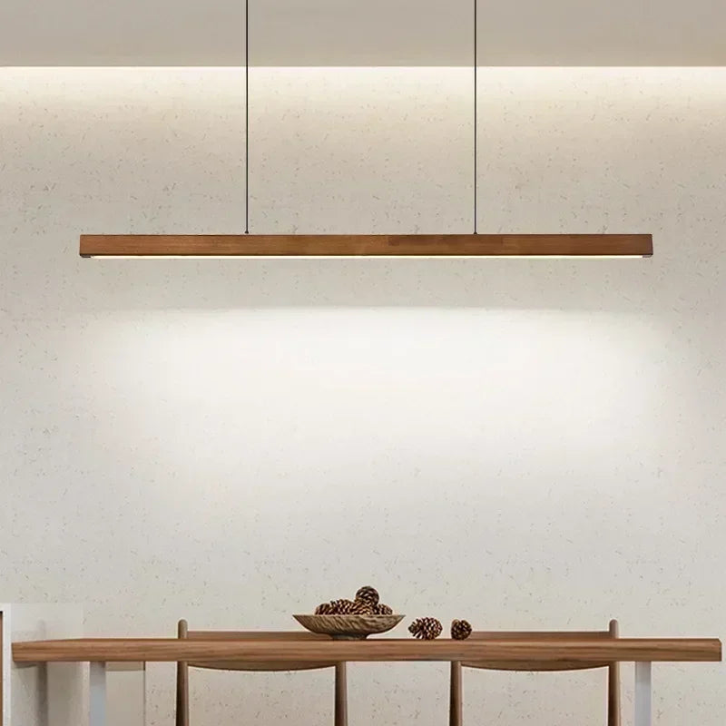 Afralia™ Wood LED Pendant Chandelier for Living Dining Room Kitchen