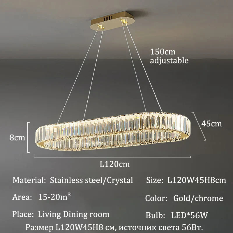 Afralia™ Luxury Crystal Pendant Lights for Home Dining Room Bar LED Chandelier Fixture