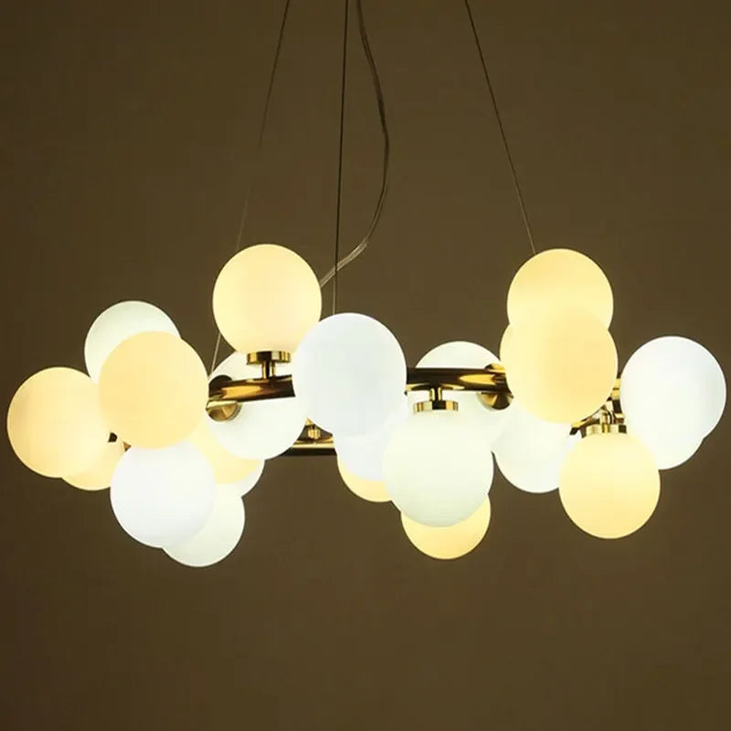 Afralia™ Molecular Glass Ball Chandelier with Magic Bean G4 LED Pendant Lights