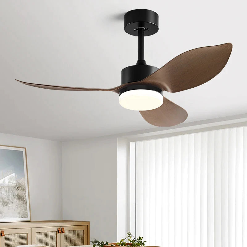 Afralia™ Modern Black Ceiling Fan with Remote Control for Indoor Living Room, 48-inch Size