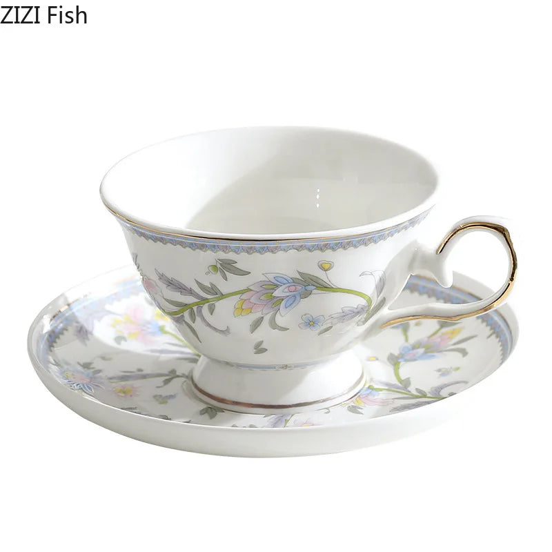 Afralia™ Lace Floral Ceramic Cup&saucer Set for Elegant Dining and Tea Time