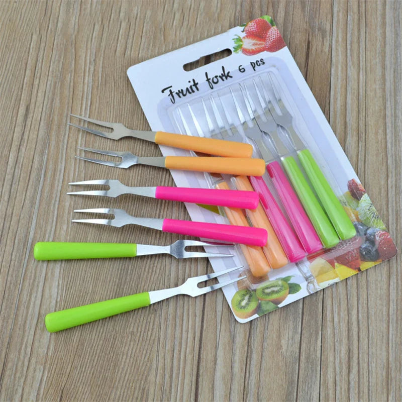 Afralia™ Stainless Steel Mini Fruit Forks for Cake Party and Restaurant Desserts