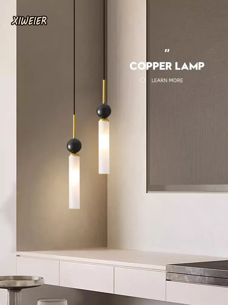 Afralia™ Copper Wall Lamp: Modern Nordic Marble Pendant Light for Living Room & Bedroom